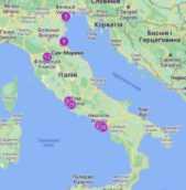 Картосхема поїздки по Італії